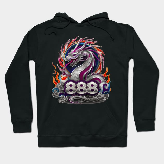 "Dragon's Ascendance: Celestial 888 Ukiyo-e" - Chinese Zodiac Dragon Hoodie by stickercuffs